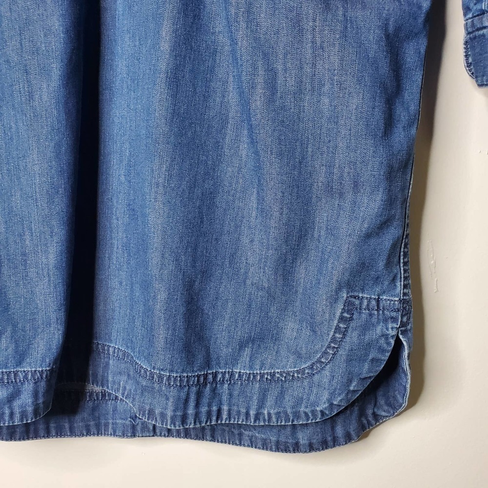 J. Crew Drapey Chambray Shirt Dress Indigo Denim Size XS - Picture 5 of 13